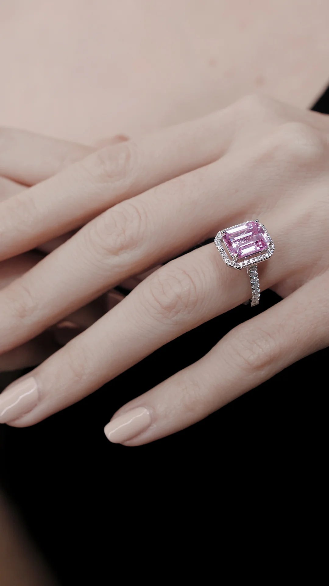 Fancy Pink Stone Ring - ARTSY SILVER