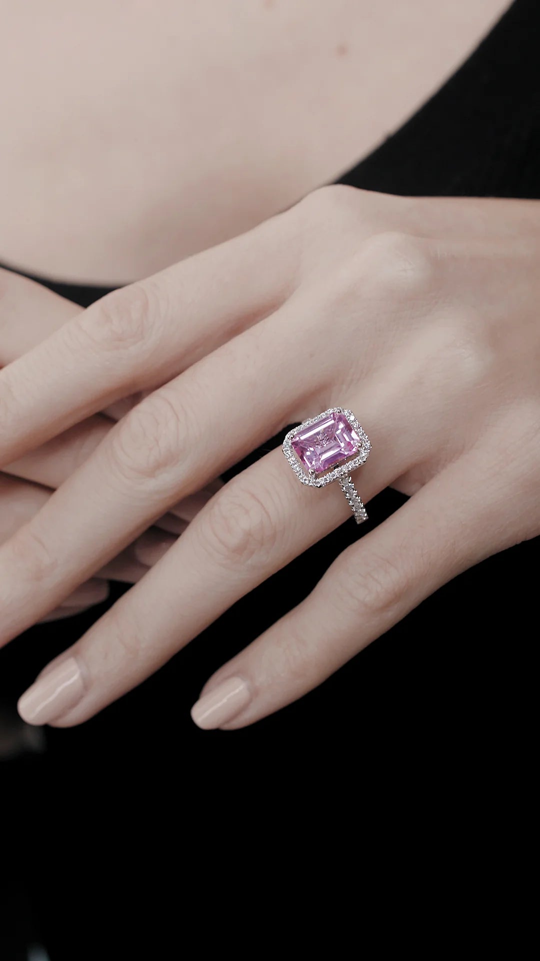 Fancy Pink Stone Ring - ARTSY SILVER