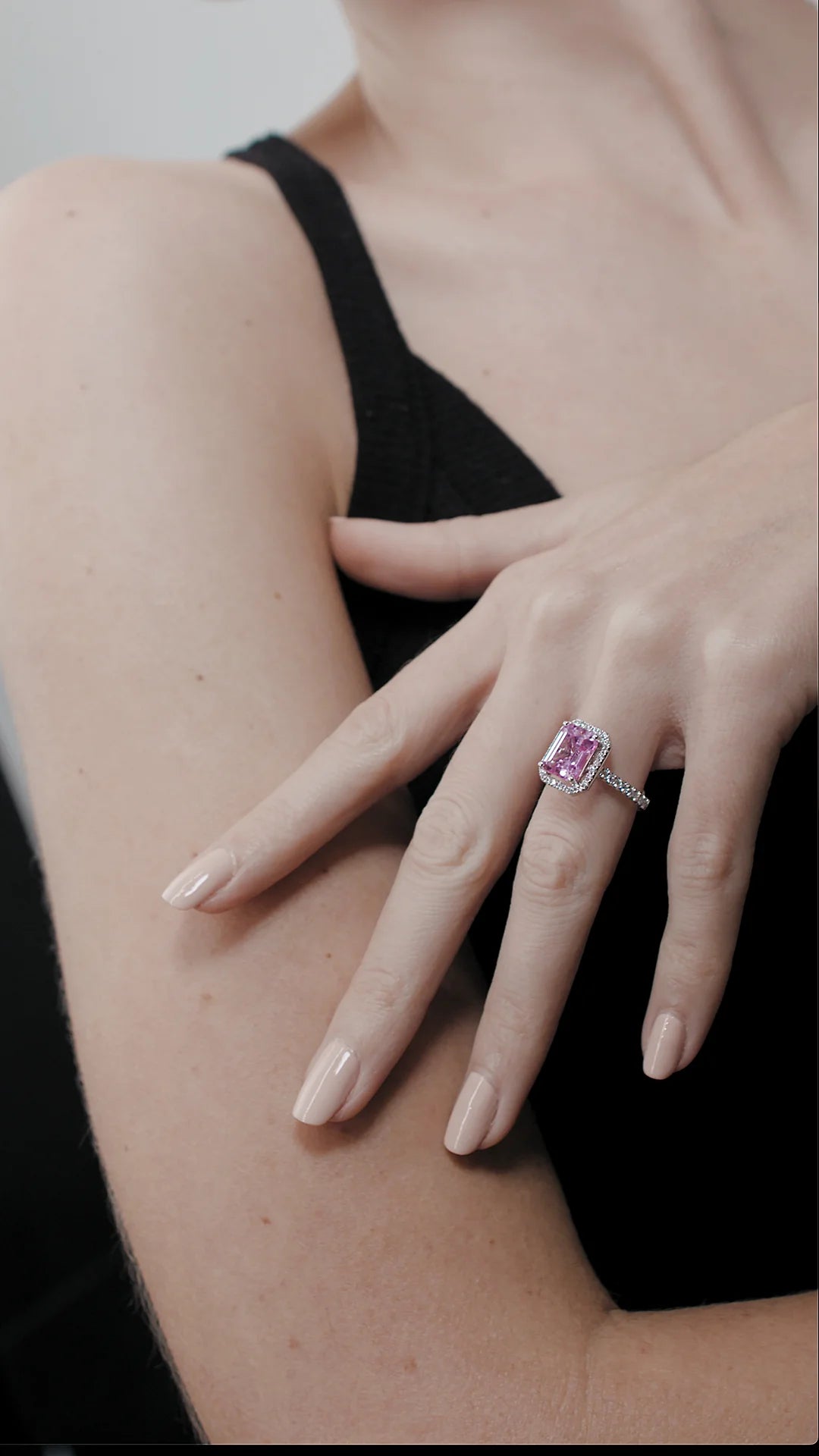 Fancy Pink Stone Ring - ARTSY SILVER