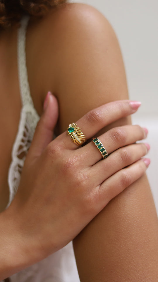 Fancy Emerald Stones Ring