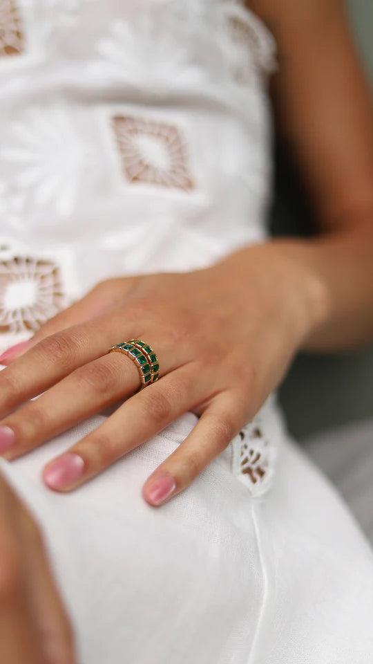 Fancy Emerald Stones Ring