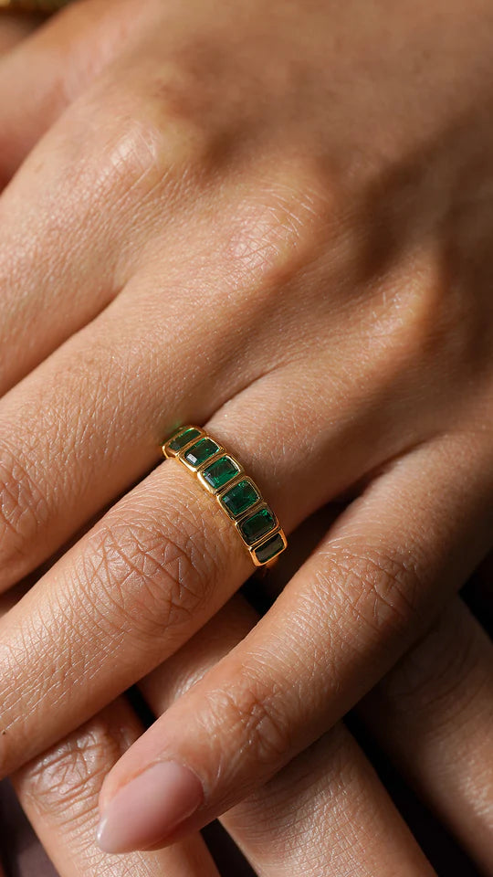 Fancy Emerald Stones Ring
