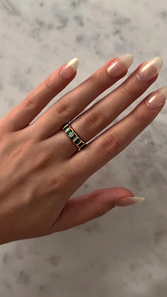 Fancy Emerald Stones Ring