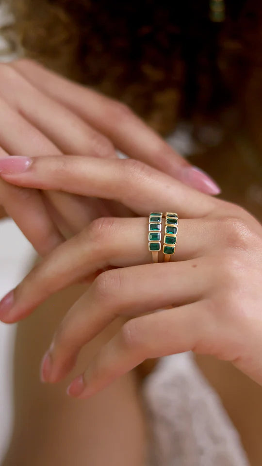 Fancy Emerald Stones Ring