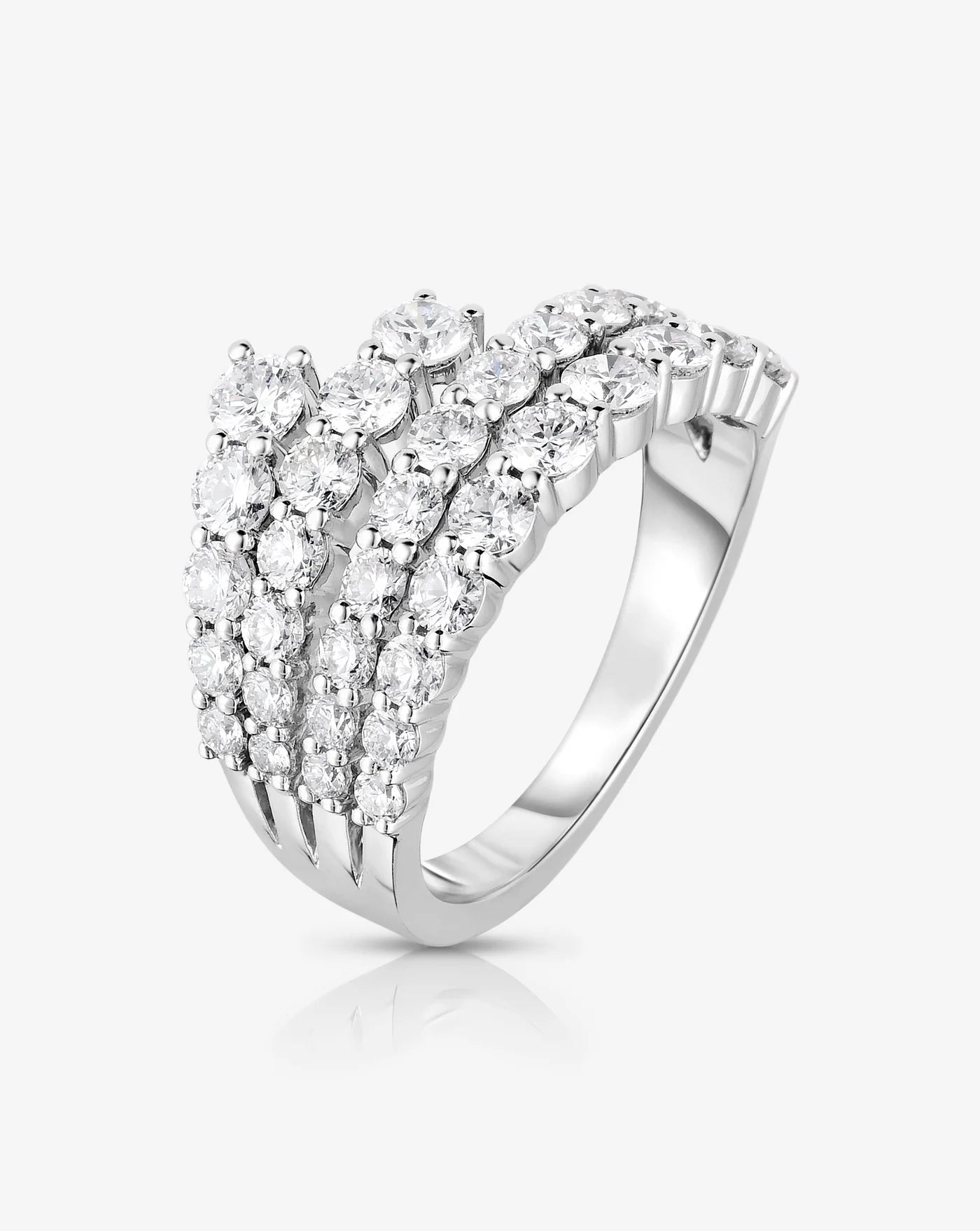 Fanned stone Statement Ring - ARTSY SILVER