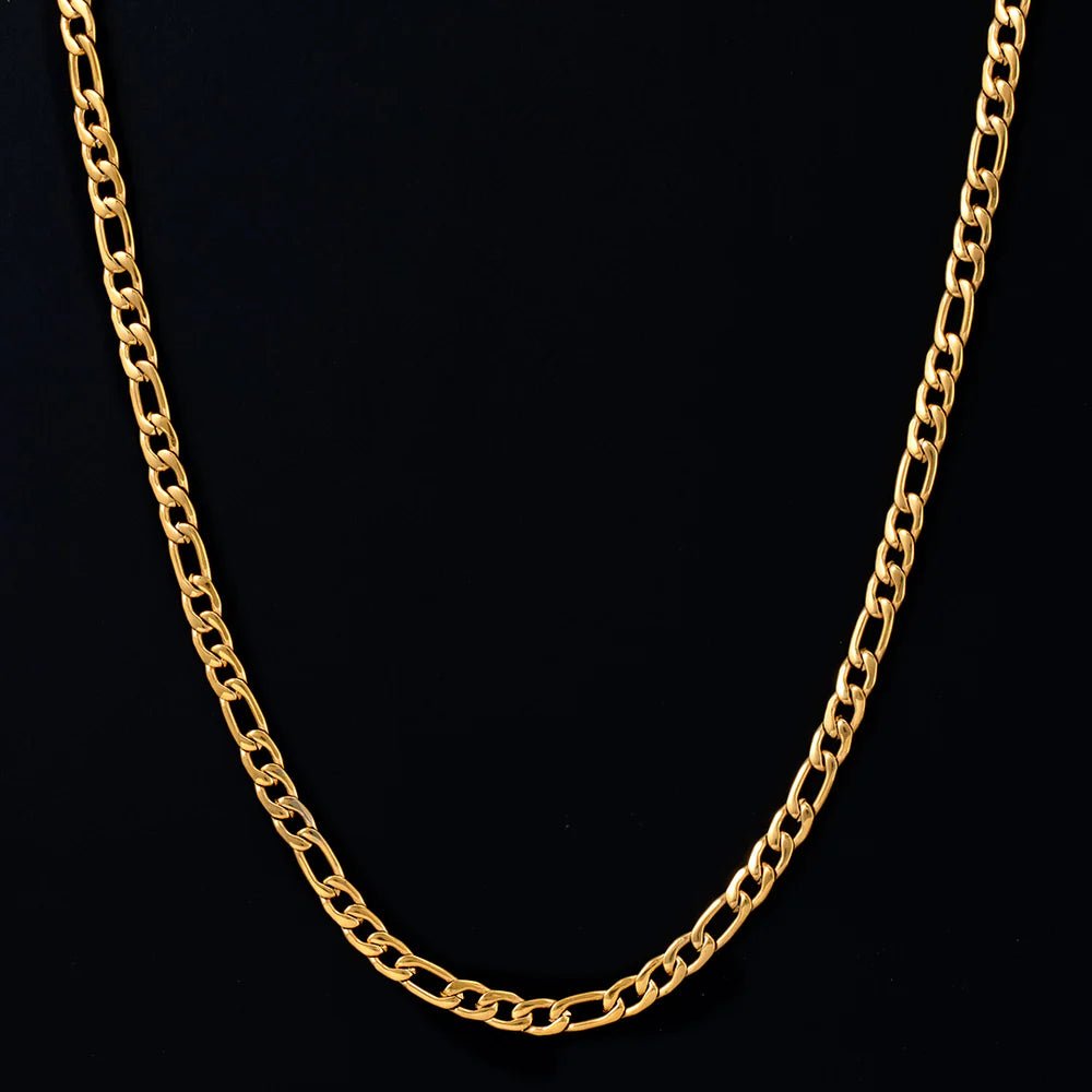 Figaro Link Chain 4mm Gold Plating - ARTSY SILVER