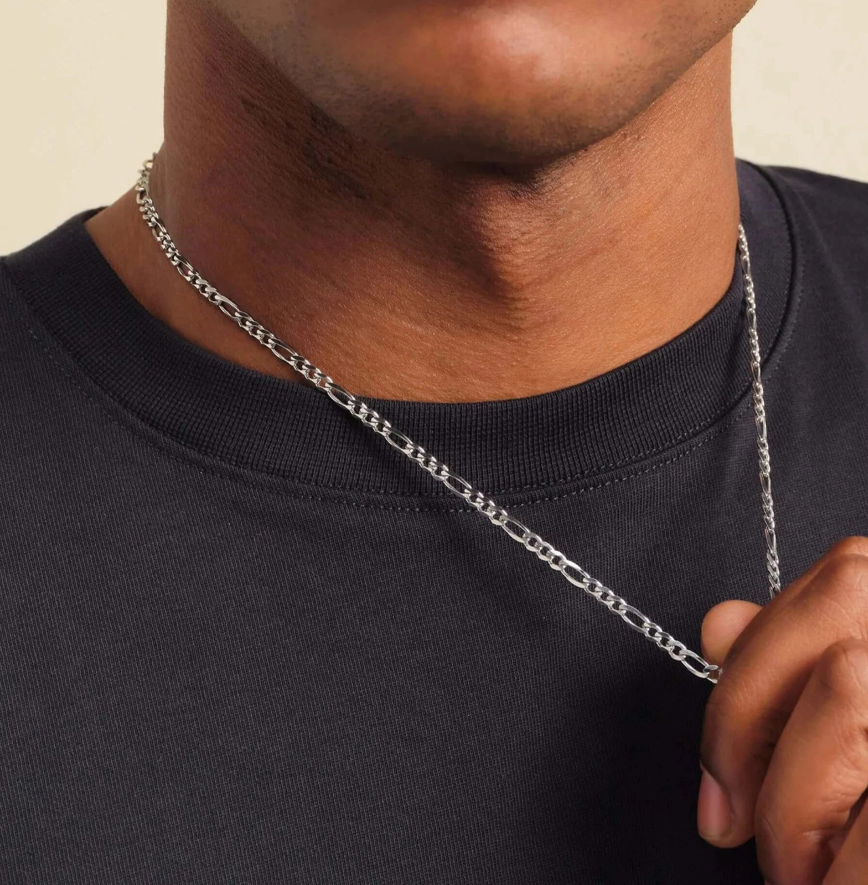 Figaro-Link-Chain-4mm-Silver