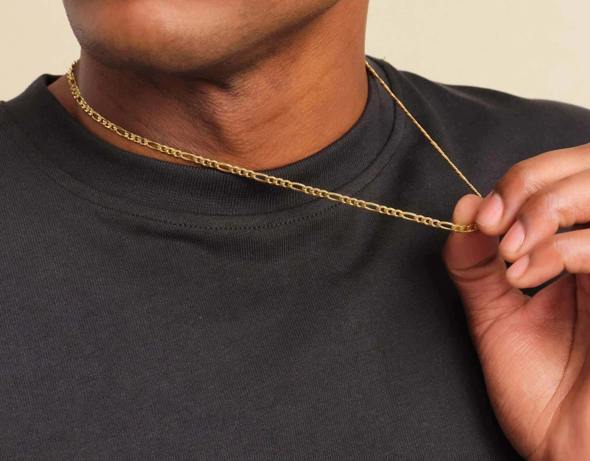 Figaro Link Chain 4mm Gold Plating - ARTSY SILVER