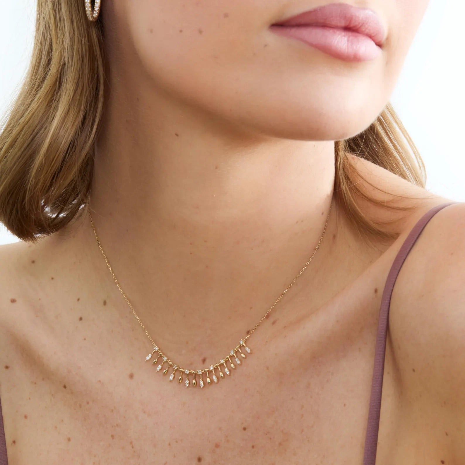 Golden Cascade Marquise Necklace