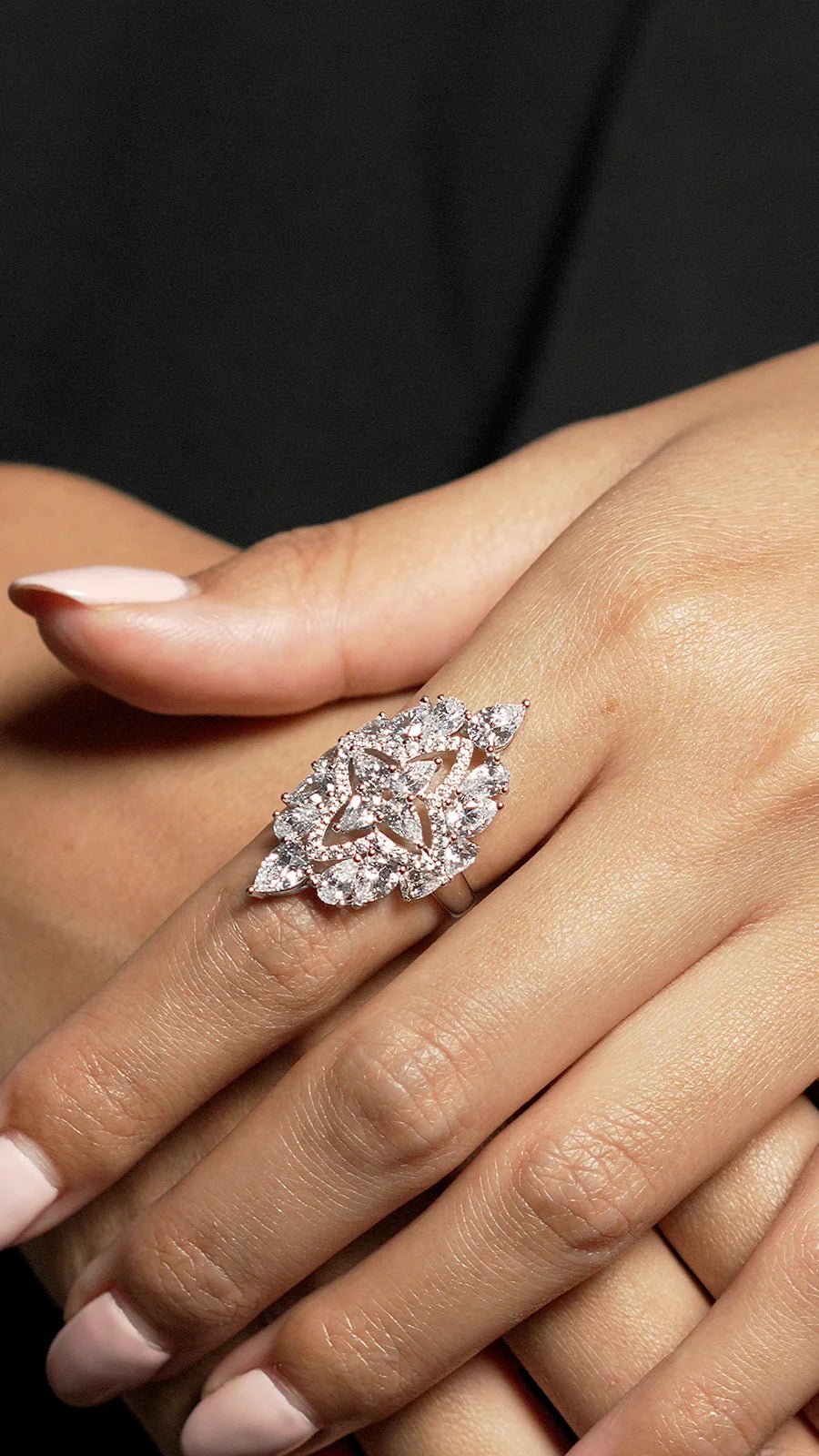 Frosty Glow Zircon Silver Ring - ARTSY SILVER