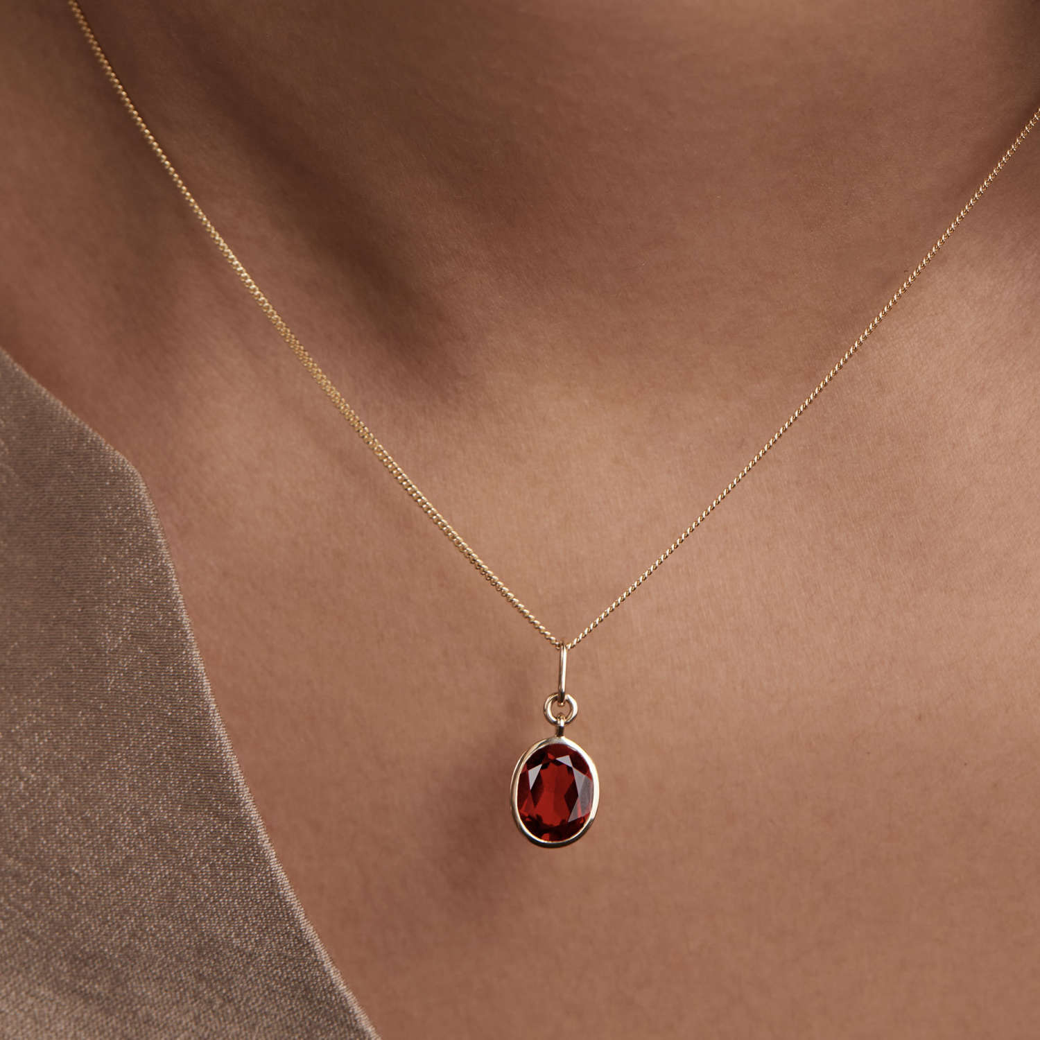 Scarlet Kisses Garnet Necklace - ARTSY SILVER