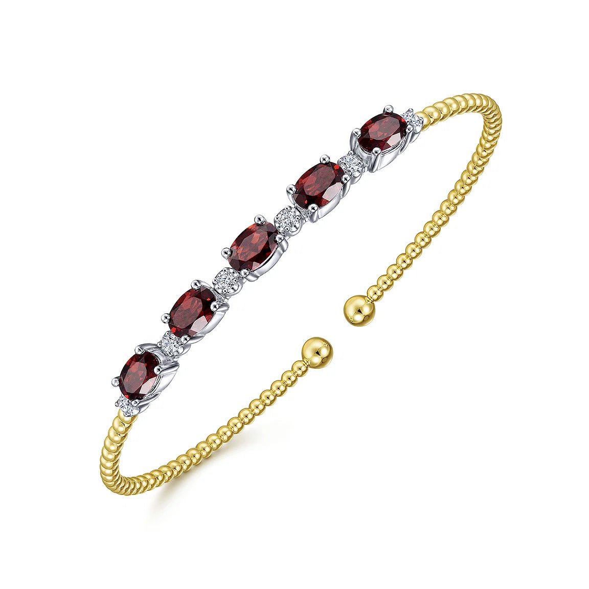 Garnet Crimson Pave Bangle - ARTSY SILVER