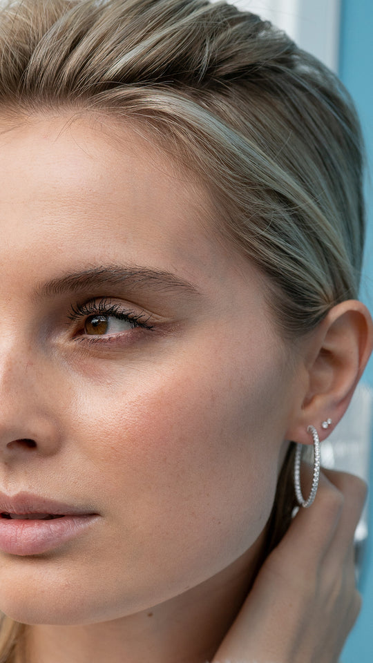 Glow Up Gold Plating Hoops Medium Size