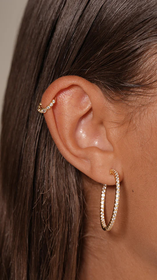 Glow Up Gold Plating Hoops Medium Size