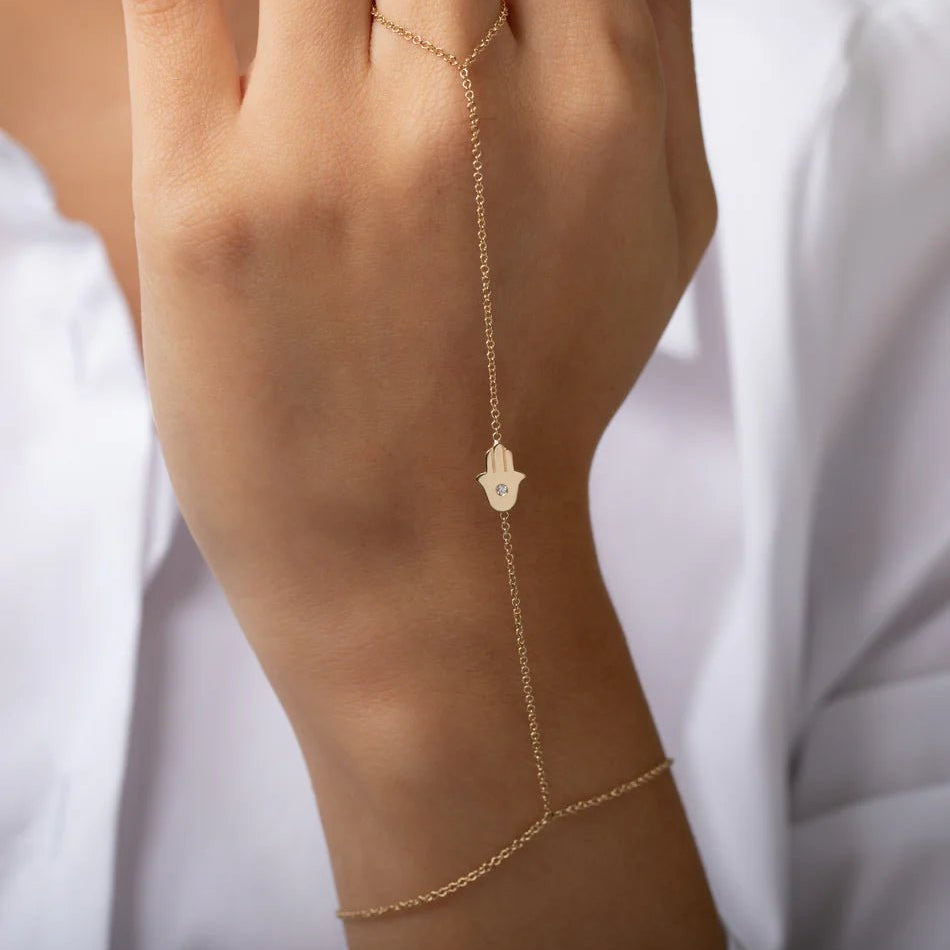 Hamsa Bracelet Gold Plated - ARTSY SILVER