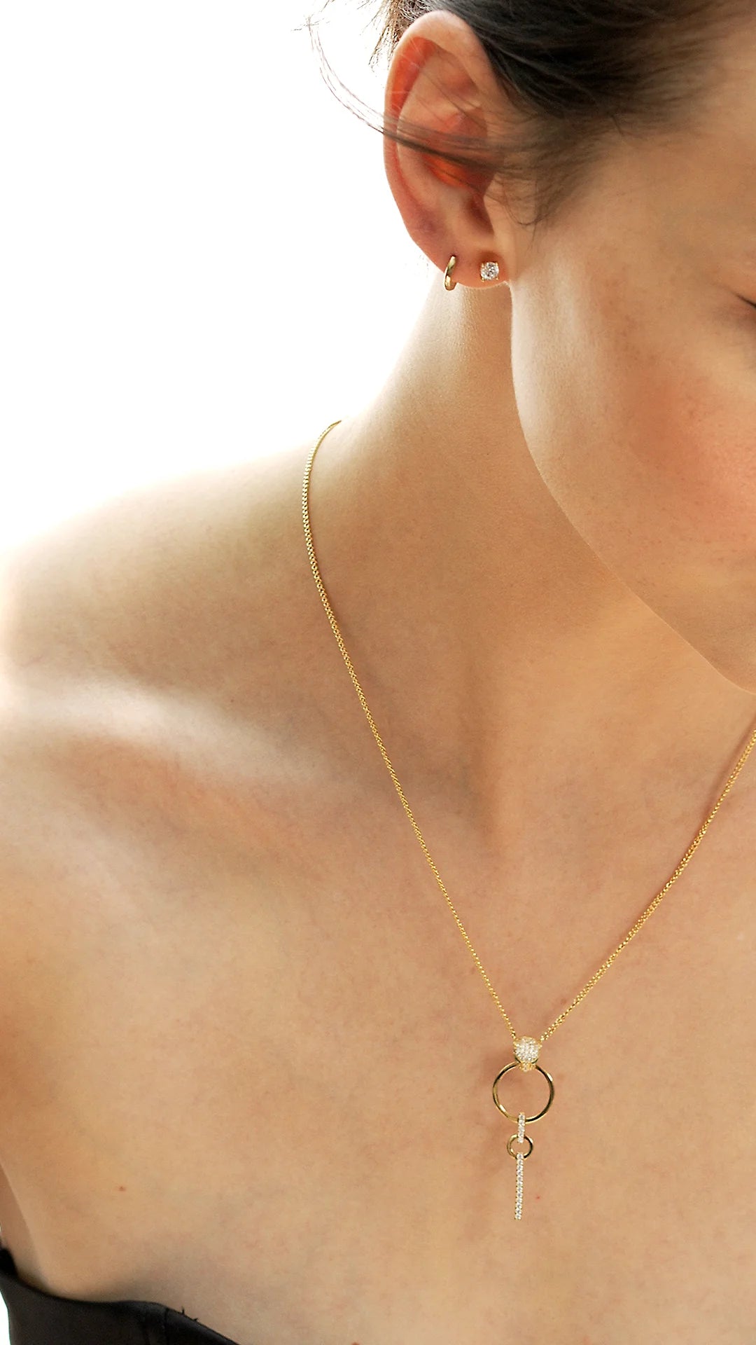 Gold Circle Dangle Tiger Necklace - ARTSY SILVER