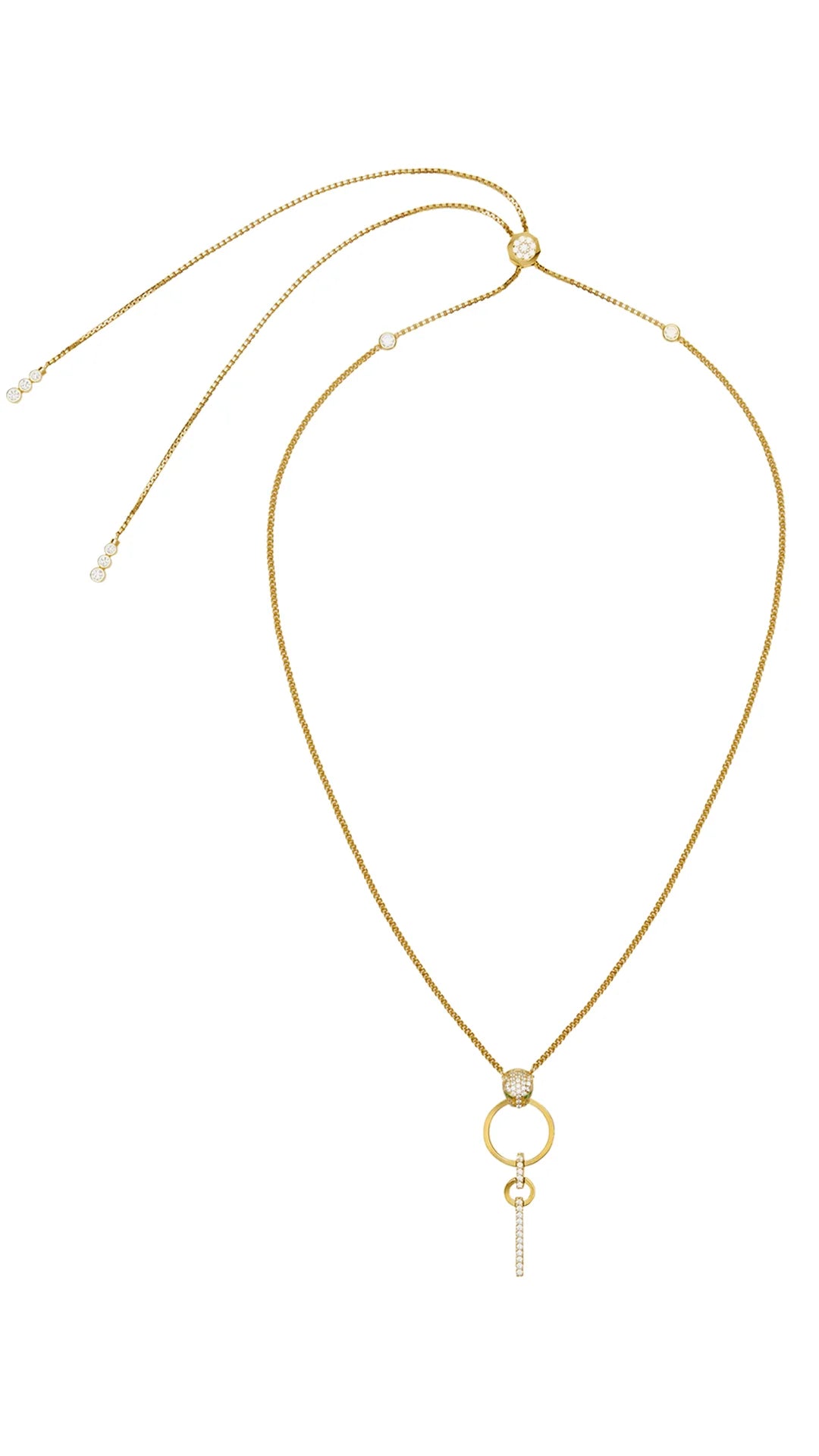 Gold Circle Dangle Tiger Necklace - ARTSY SILVER