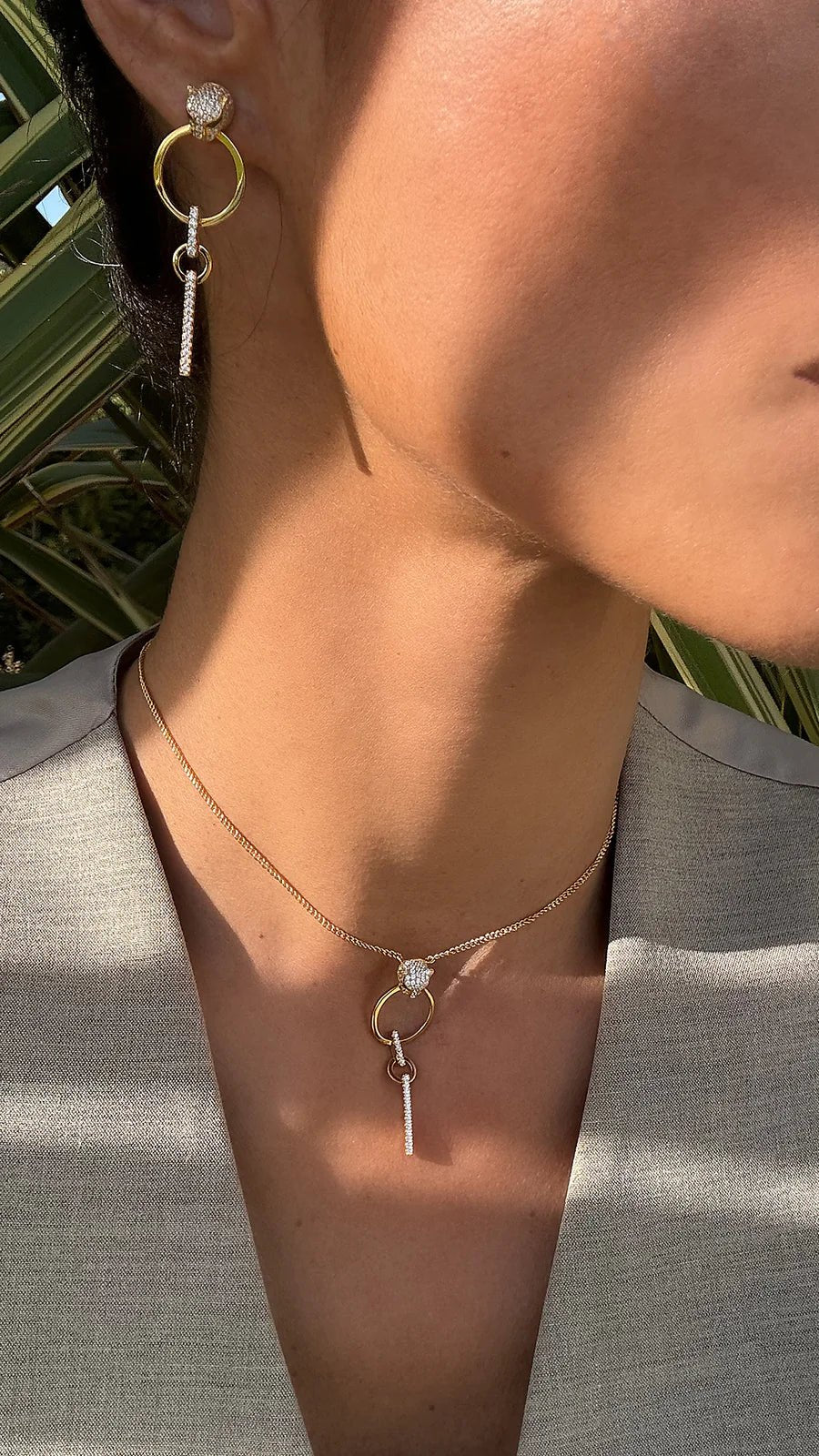 Gold Circle Dangle Tiger Earrings - ARTSY SILVER