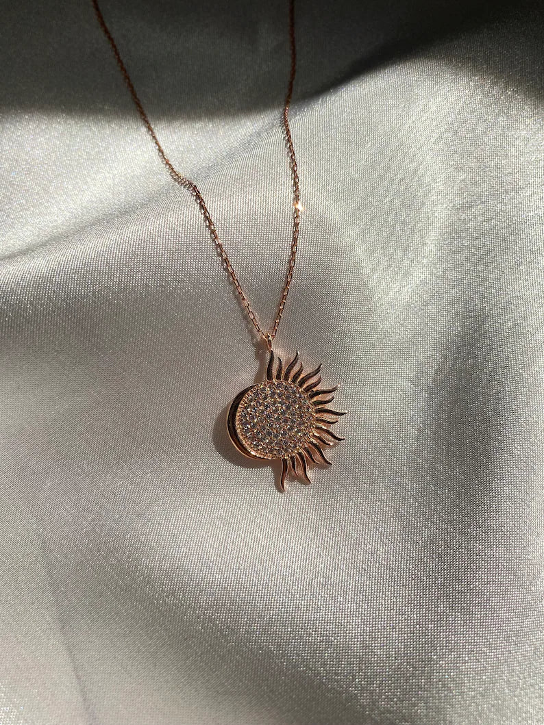 Half Sun Moon Necklace