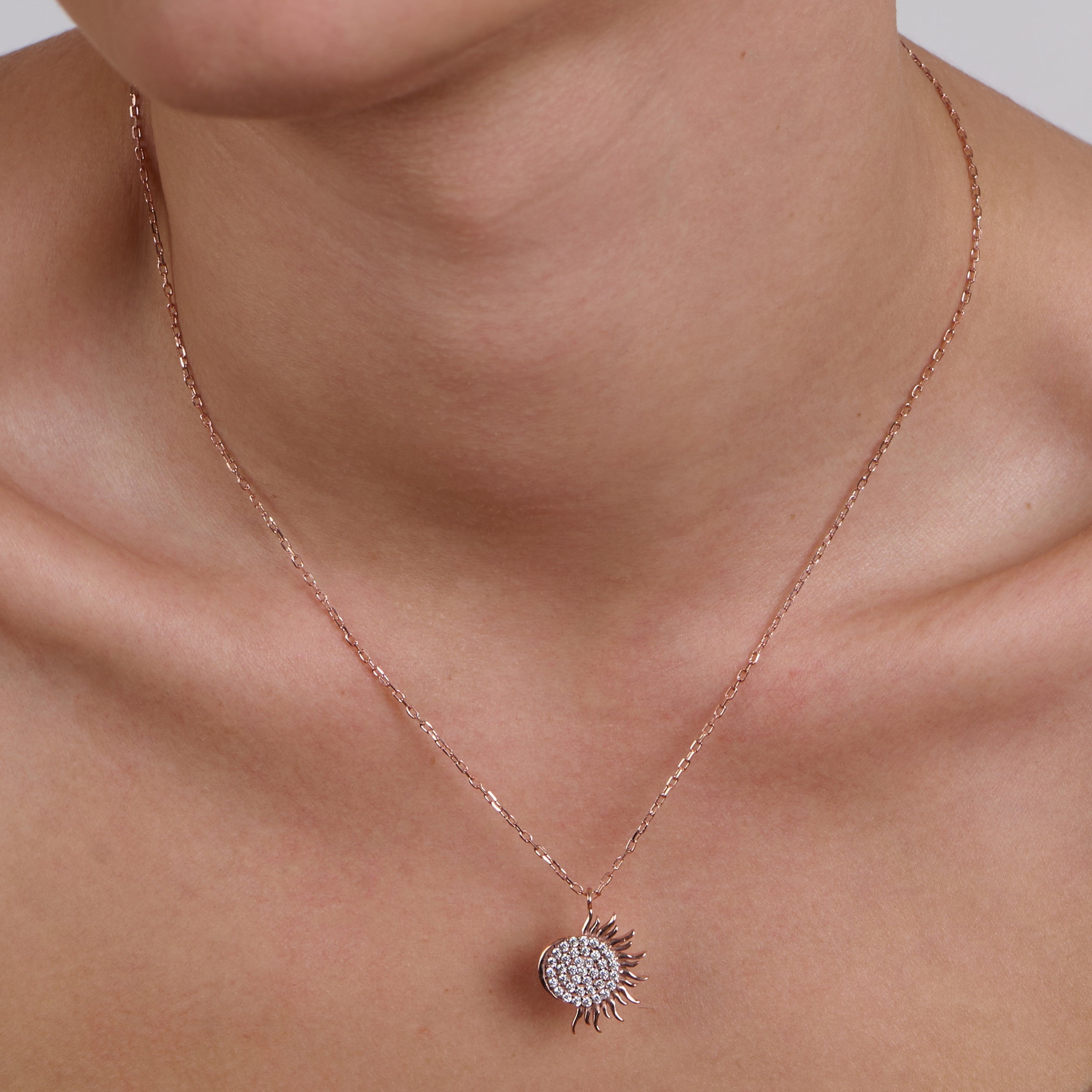 Half Sun Moon Necklace