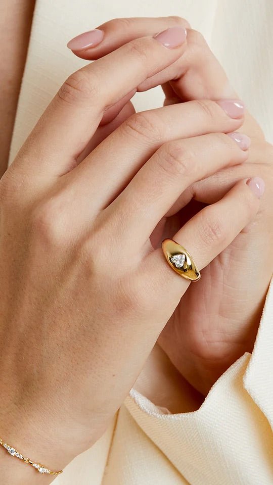 Babe Heart Signet Ring - ARTSY SILVER