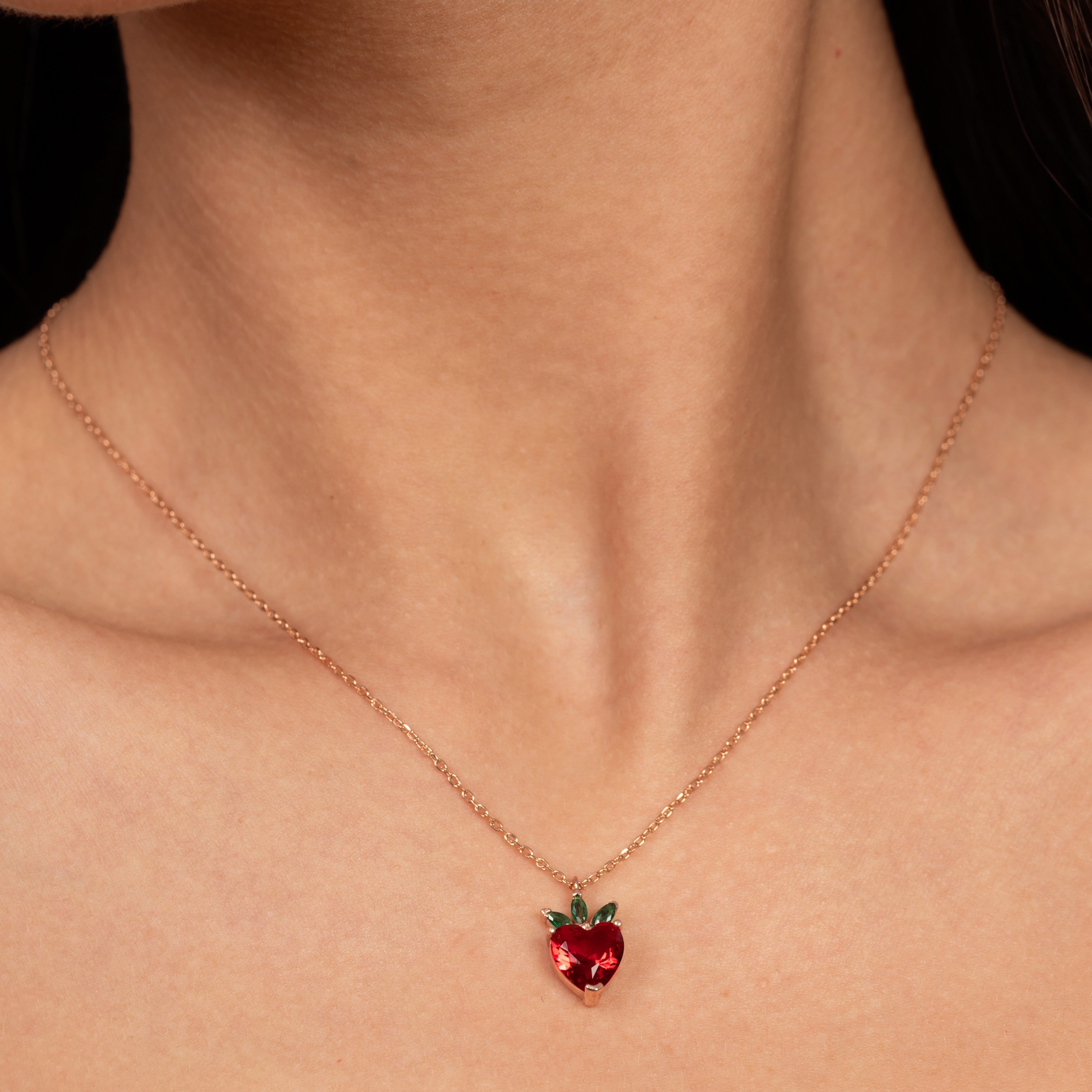 Heart Strawberry Necklace