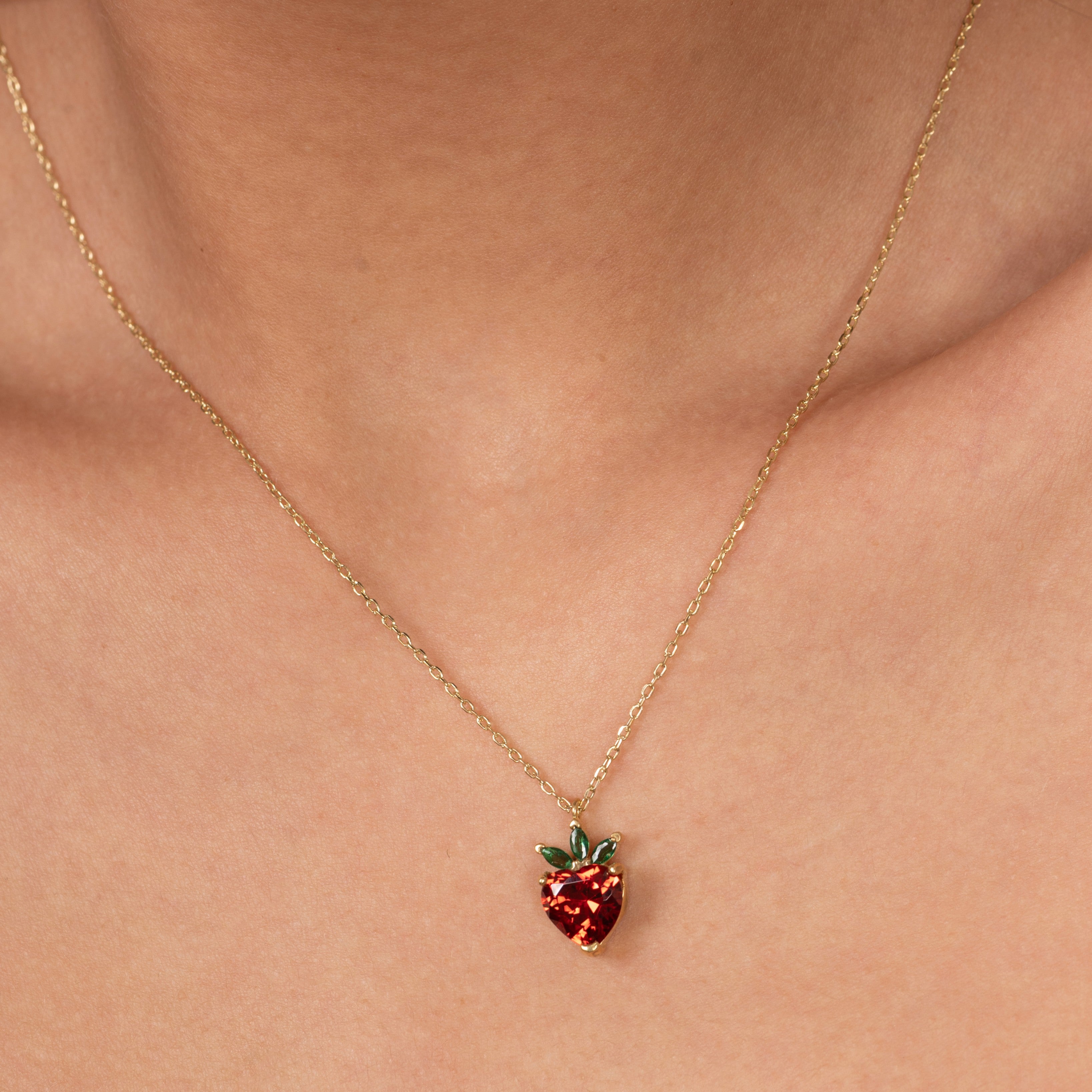 Heart Strawberry Necklace