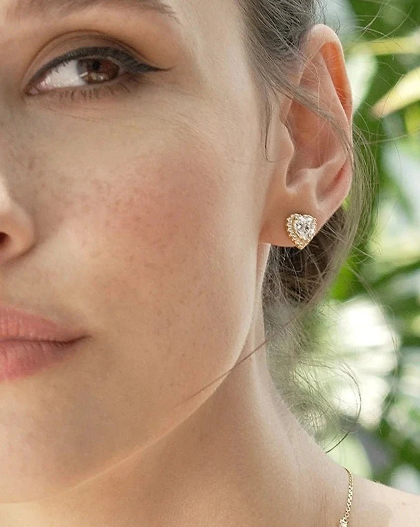Sweet Heart Gold Plating Earrings - ARTSY SILVER