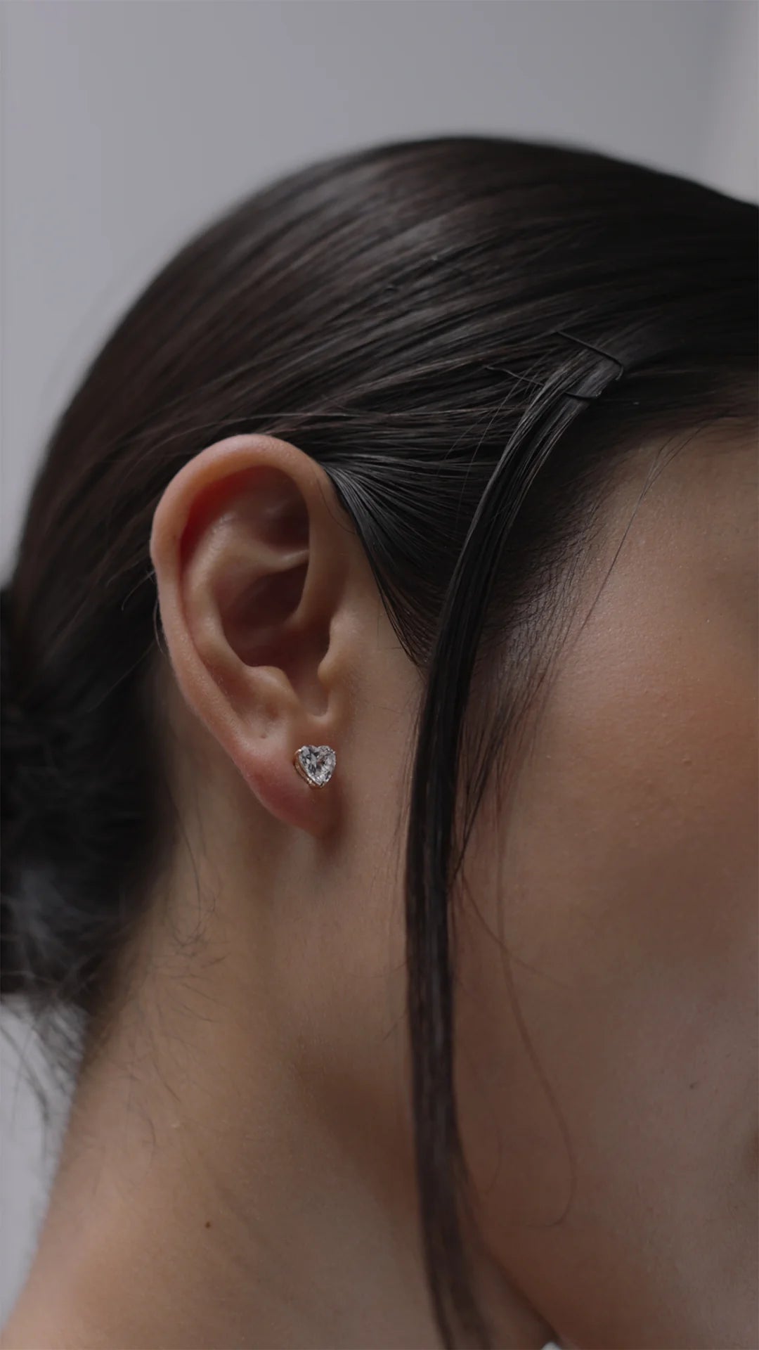 Heart Cut Zircon Stone Earrings - ARTSY SILVER