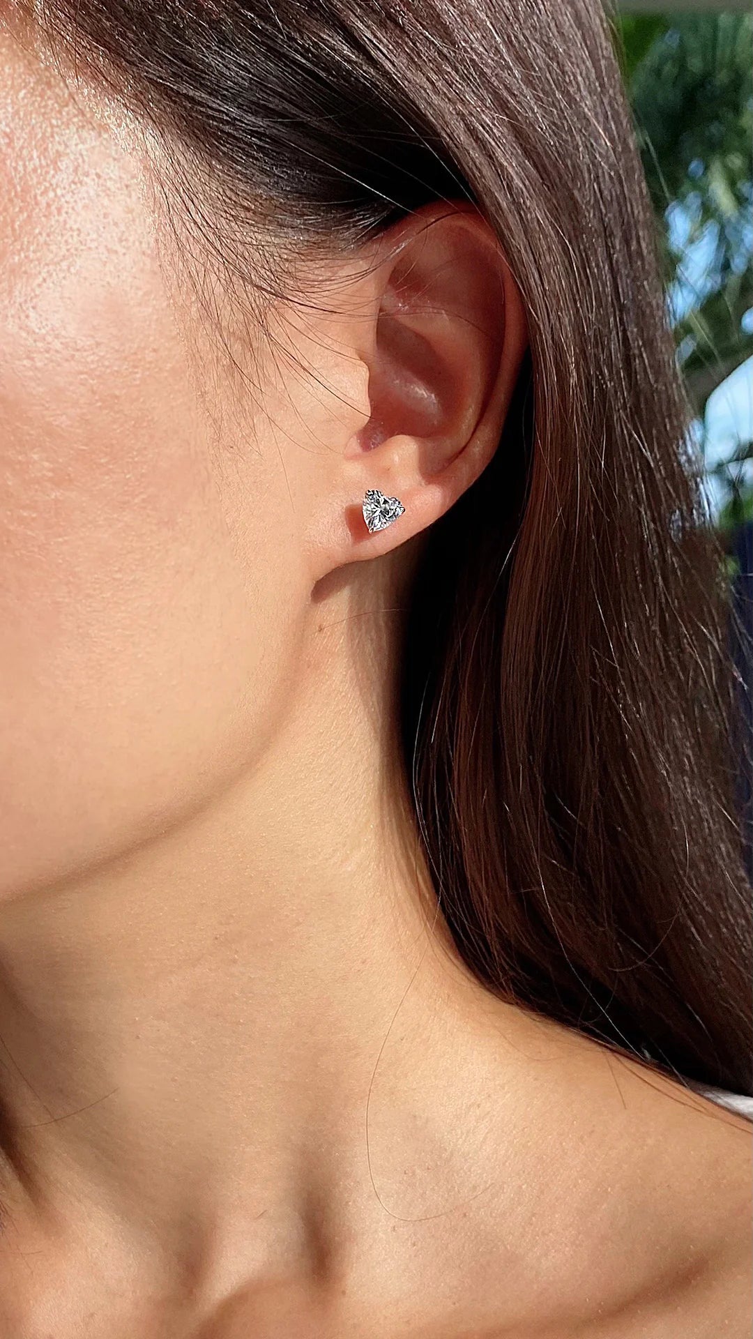 Heart Cut Zircon Stone Earrings - ARTSY SILVER