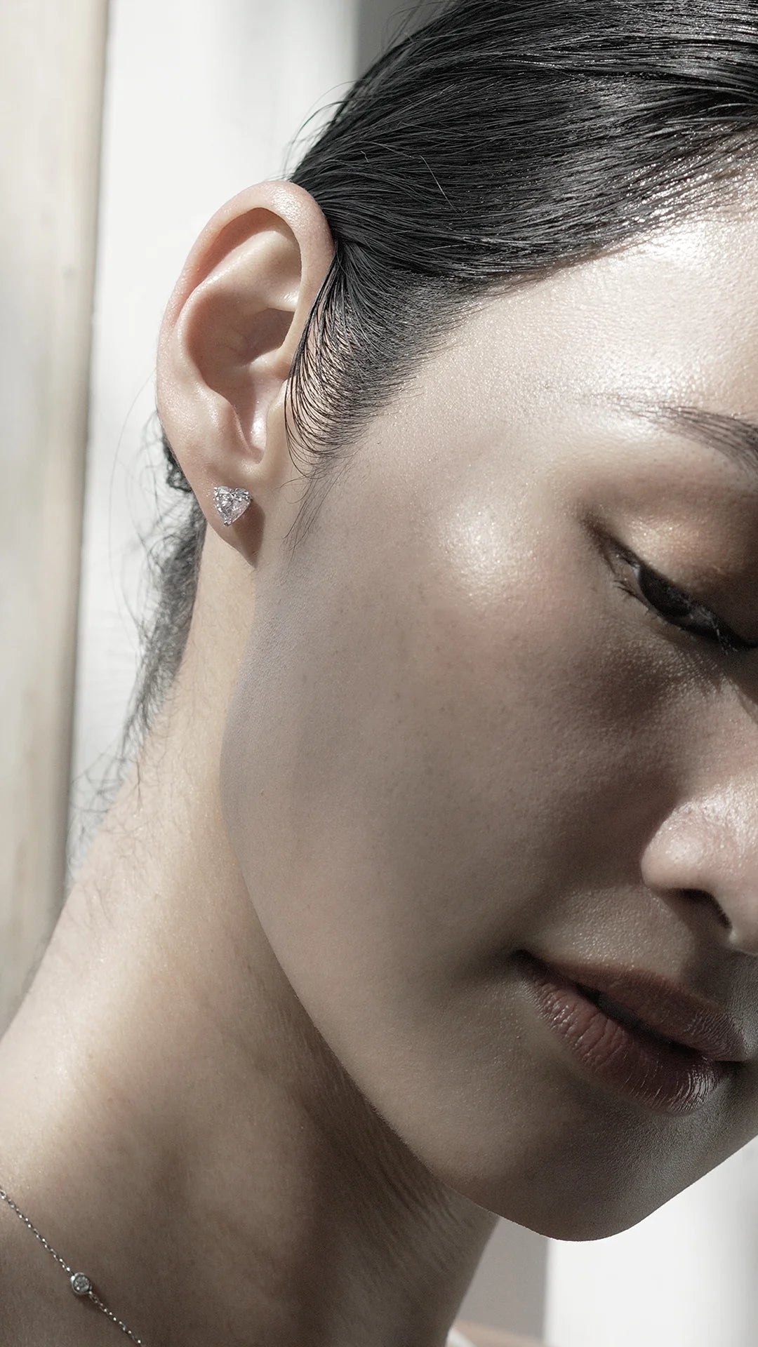 Heart Cut Zircon Stone Earrings - ARTSY SILVER