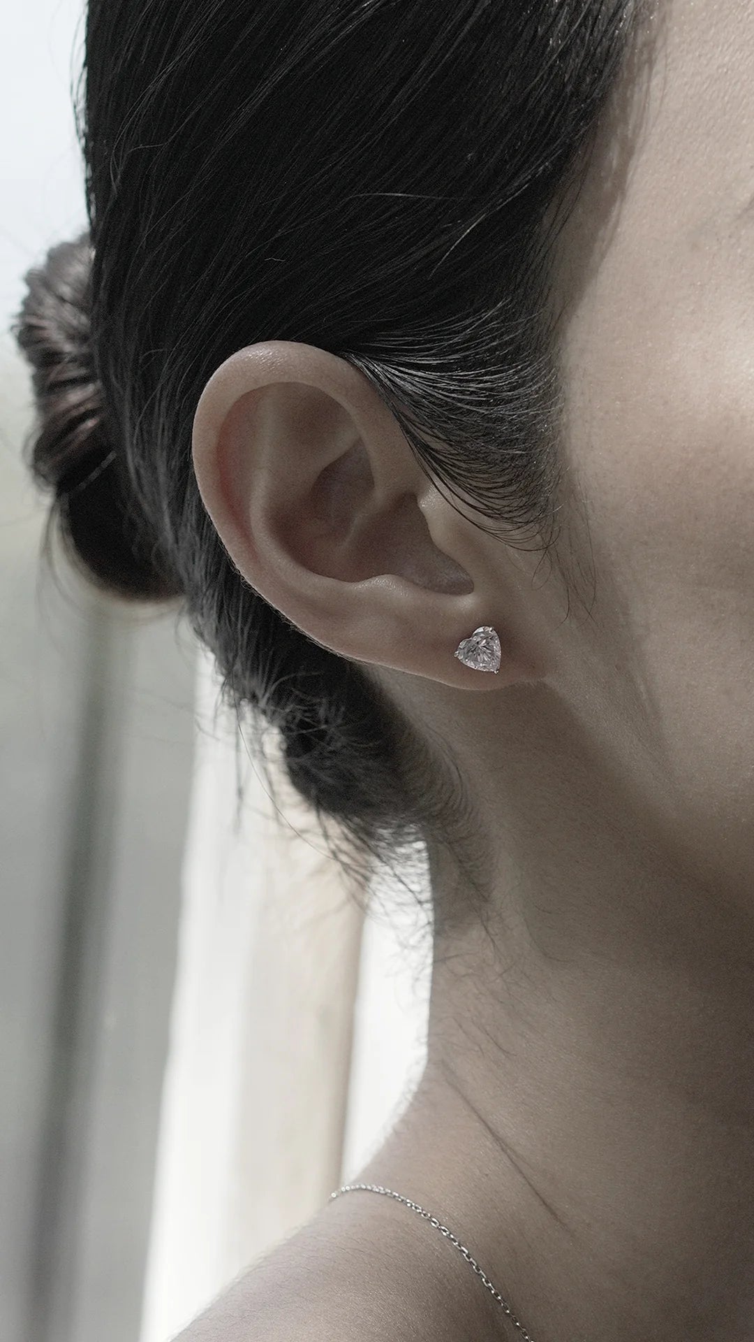 Heart Cut Zircon Stone Earrings - ARTSY SILVER