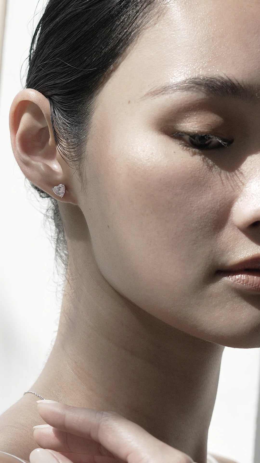Heart Cut Zircon Stone Earrings - ARTSY SILVER