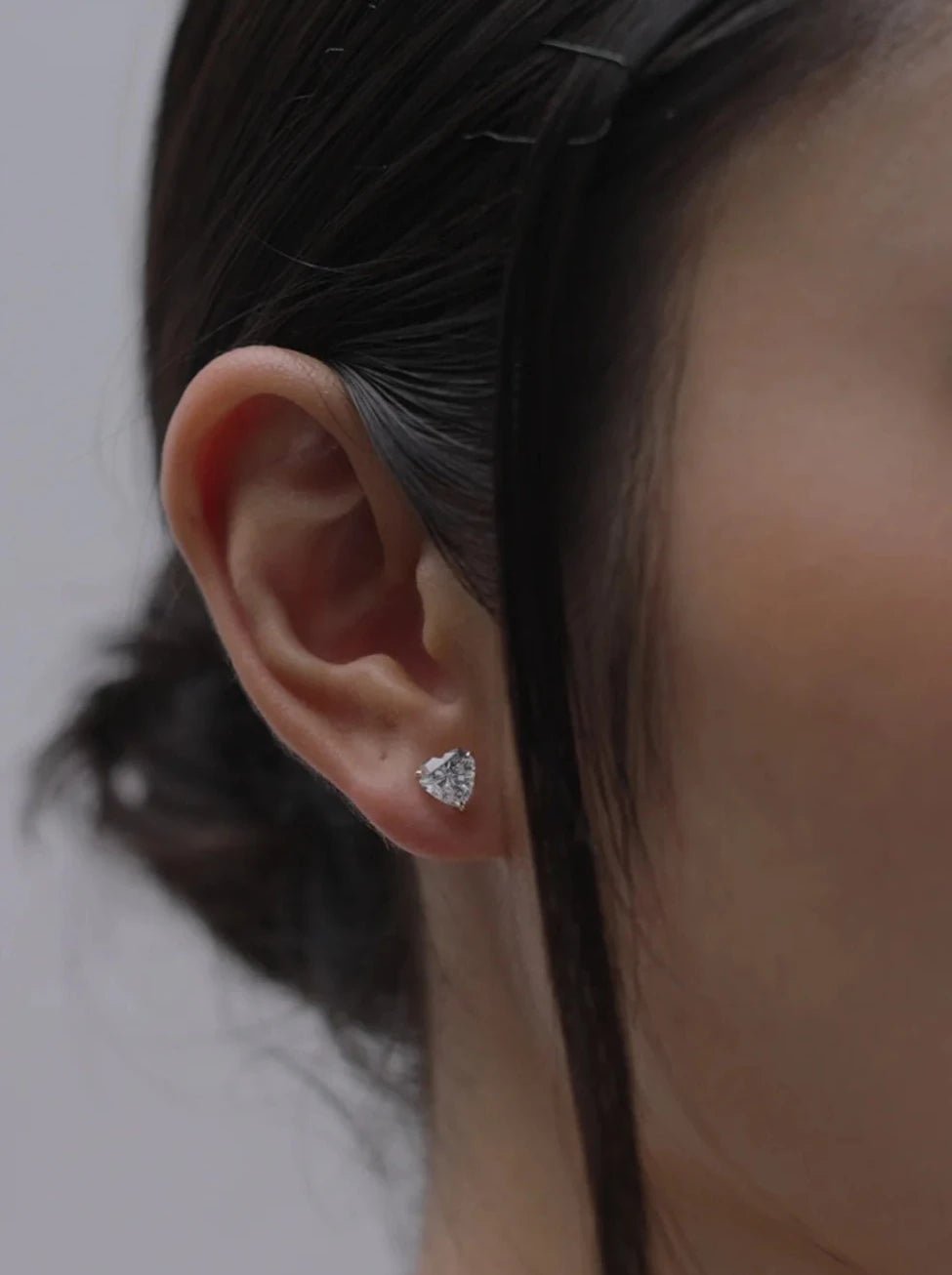 Heart Cut Zircon Stone Earrings - ARTSY SILVER