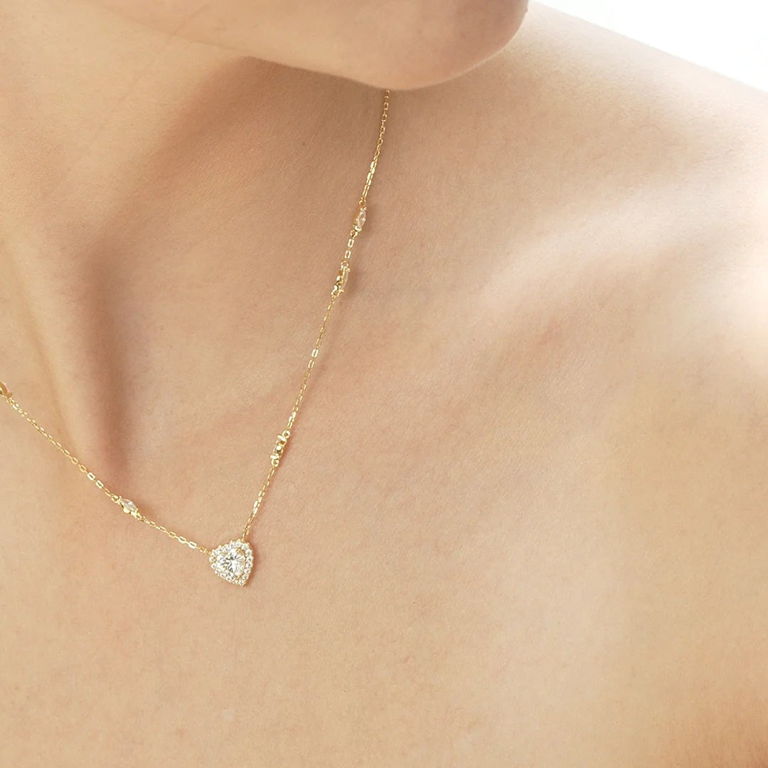 Sweetheart zircon Gold Plating Necklace - ARTSY SILVER