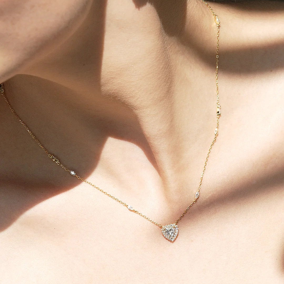 Sweetheart zircon Gold Plating Necklace - ARTSY SILVER