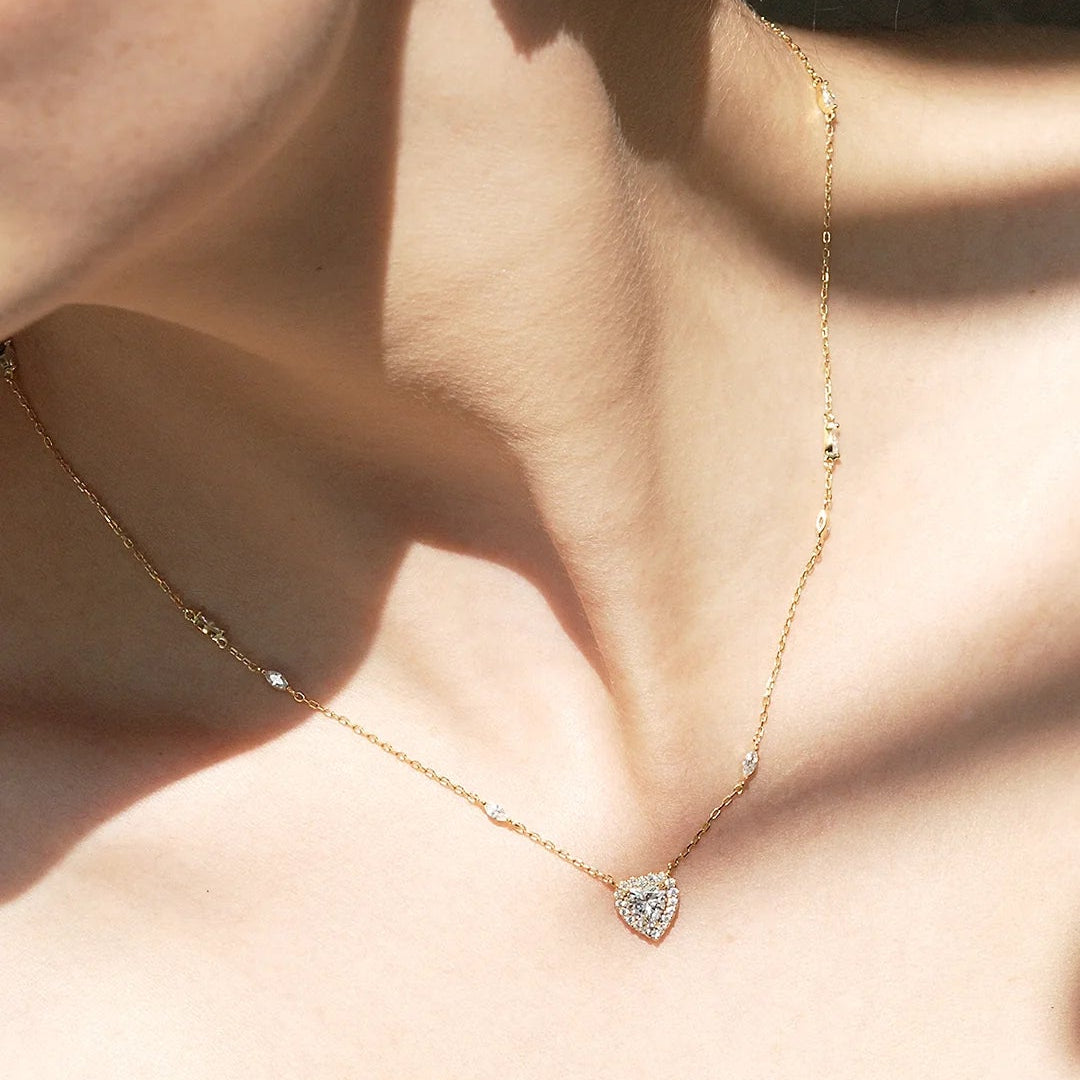 Sweetheart zircon Gold Plating Necklace - ARTSY SILVER