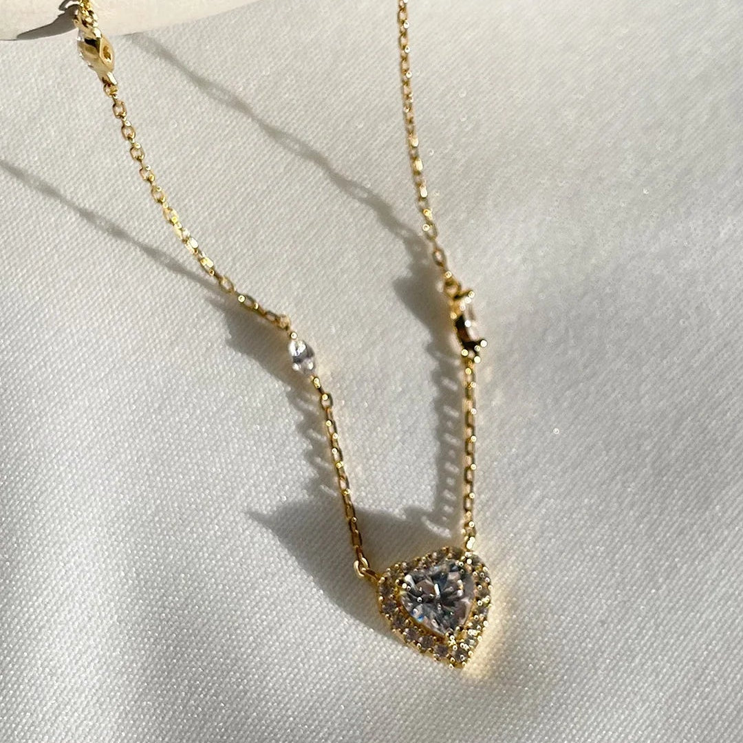 Sweetheart zircon Gold Plating Necklace - ARTSY SILVER