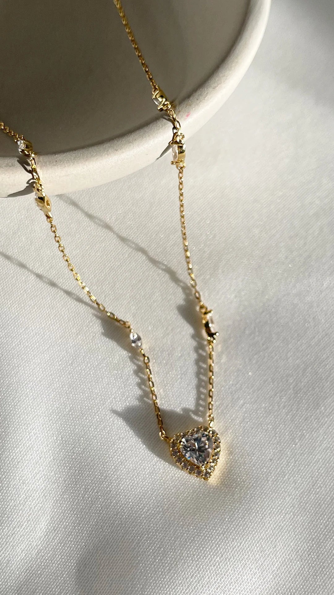 Sweetheart zircon Gold Plating Necklace - ARTSY SILVER