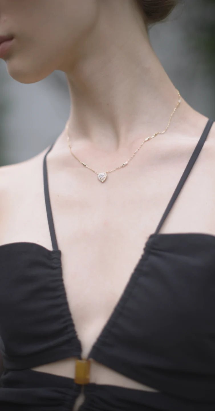 Sweetheart zircon Gold Plating Necklace - ARTSY SILVER