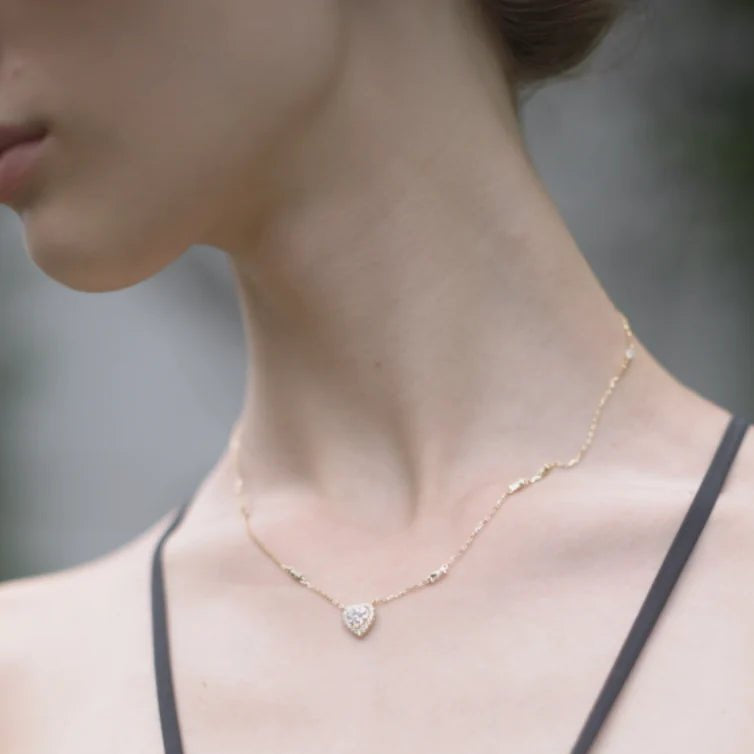 Sweetheart zircon Gold Plating Necklace - ARTSY SILVER