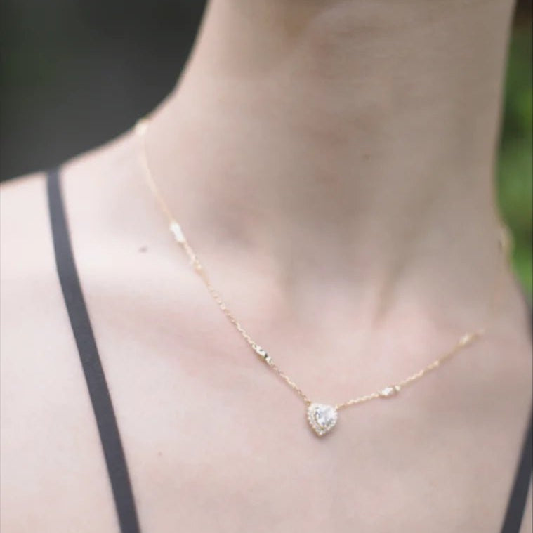 Sweetheart zircon Gold Plating Necklace - ARTSY SILVER