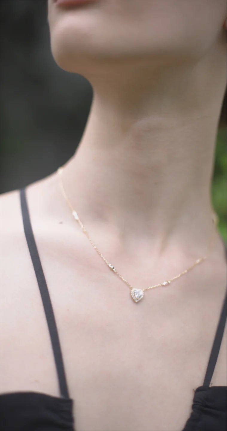 Sweetheart zircon Gold Plating Necklace - ARTSY SILVER