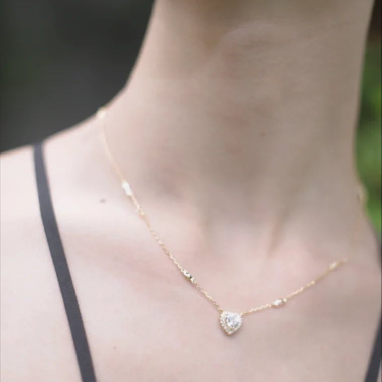 Sweetheart zircon Gold Plating Necklace - ARTSY SILVER