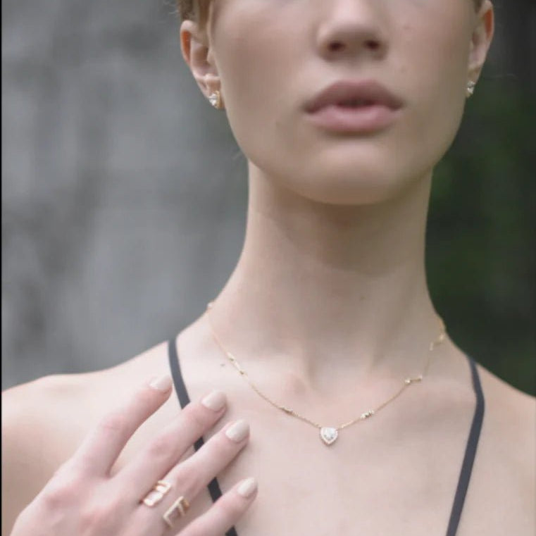 Sweetheart zircon Gold Plating Necklace - ARTSY SILVER