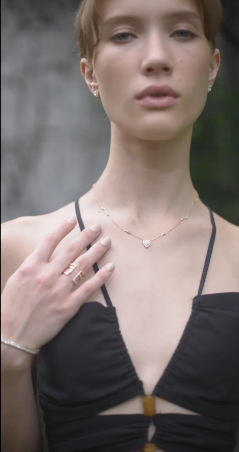 Sweetheart zircon Gold Plating Necklace - ARTSY SILVER
