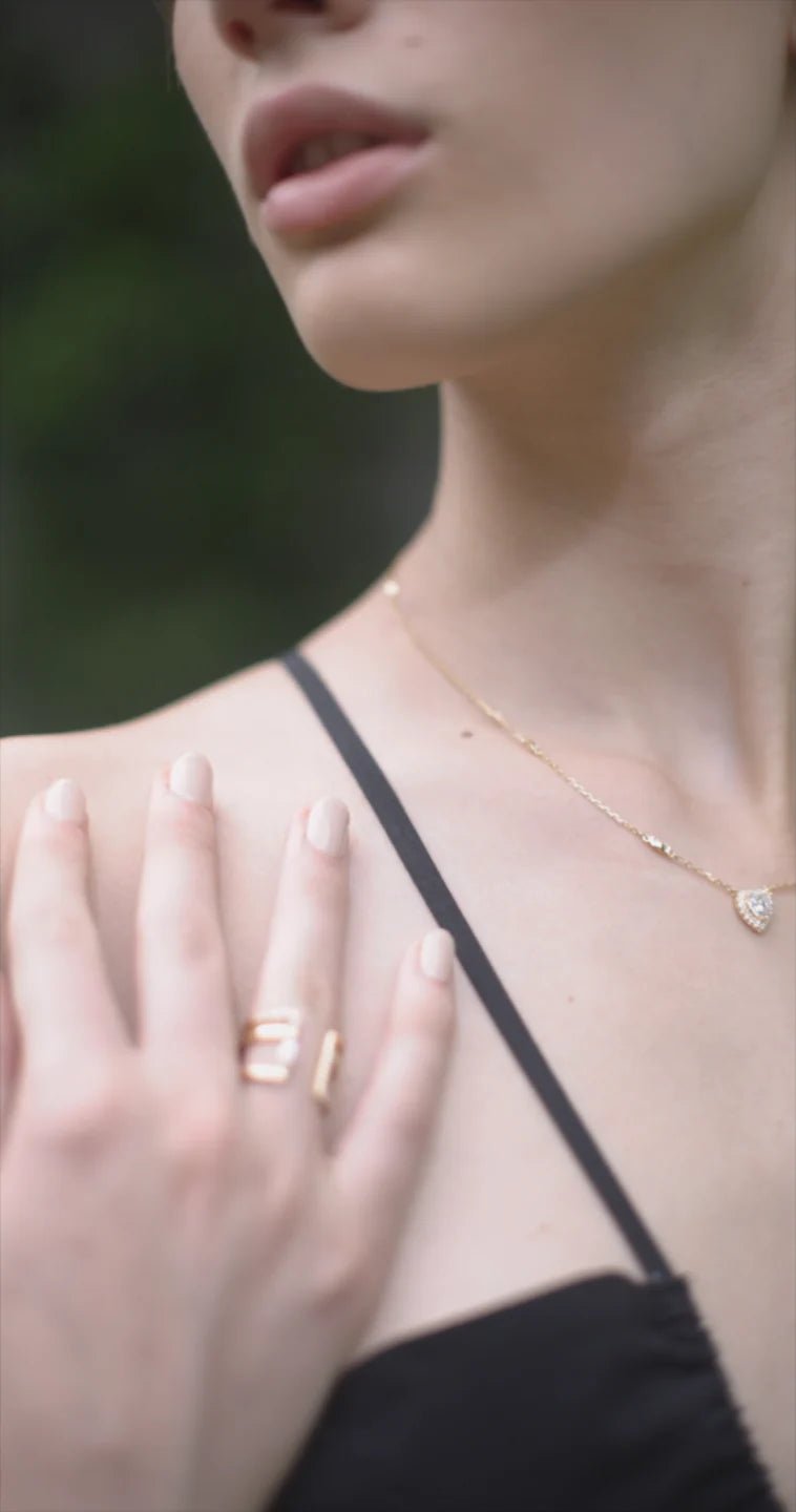 Sweetheart zircon Gold Plating Necklace - ARTSY SILVER