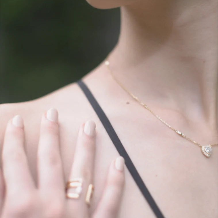 Sweetheart zircon Gold Plating Necklace - ARTSY SILVER