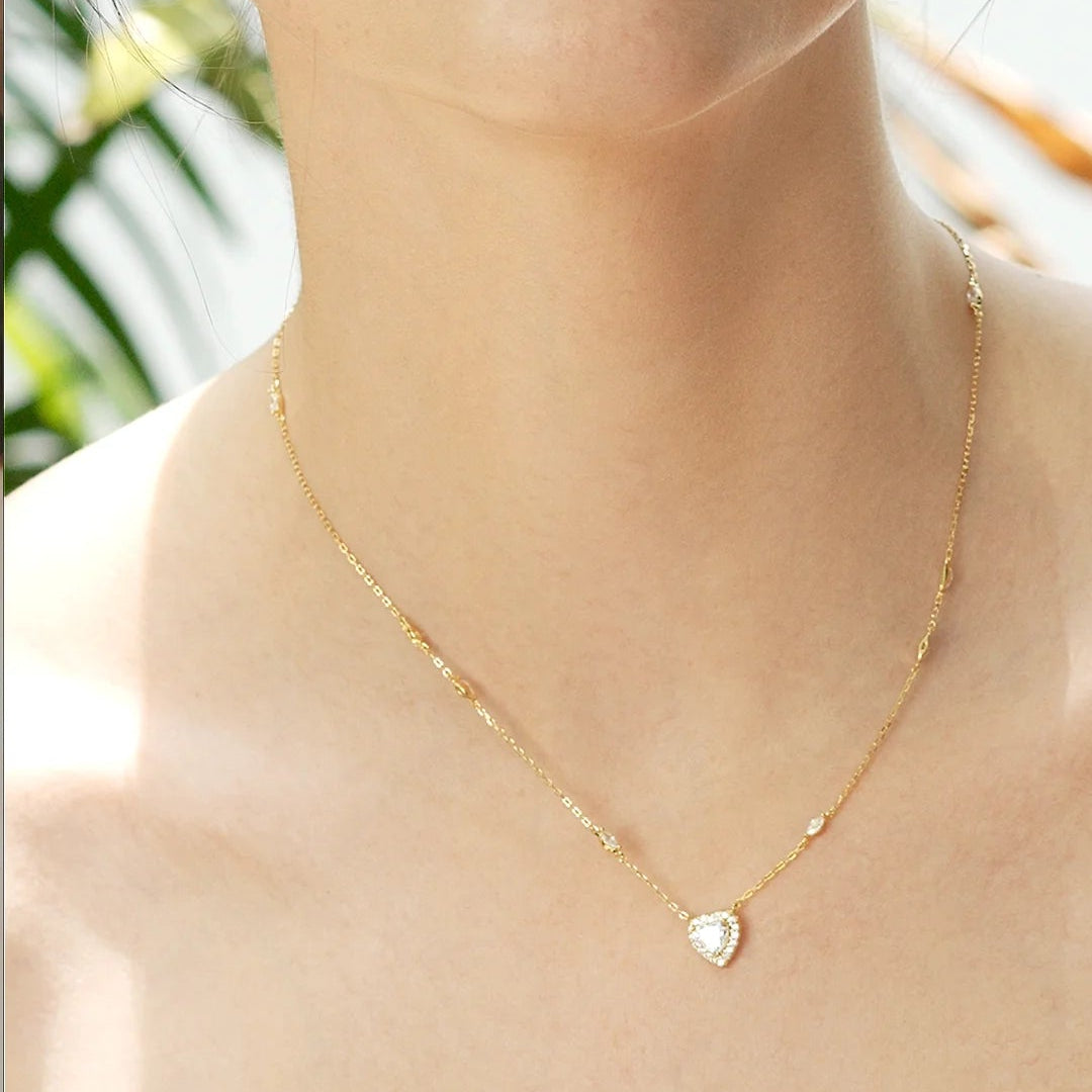 Sweetheart zircon Gold Plating Necklace - ARTSY SILVER