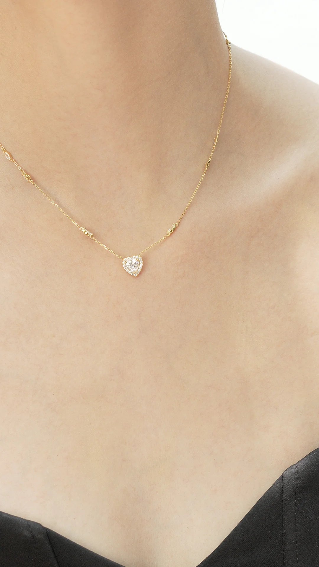 Sweetheart zircon Gold Plating Necklace - ARTSY SILVER